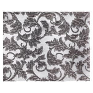 Fata de masa din Brocart (matase) cu motive florale XL HouseXL CASA GINO, alb si argintiu, 135x160 cm, masa 6 persoane