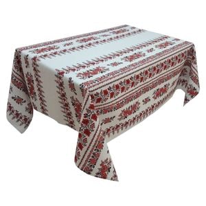 Fata de masa pentru living si bucatarie HouseXL CASA GINO, cu motive traditionale, bumbac 100%, 150x350 cm, masa 16 persoane, model Trandafiri