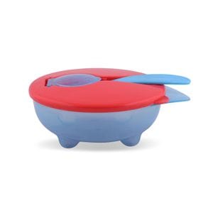 Set castron cu capac ermetic si lingurita Lorelli, 5x12 cm, fara BPA, Blue