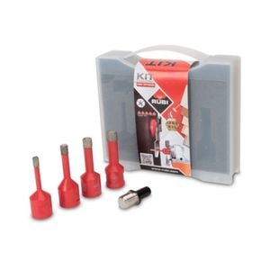 Set 4 carote (6mm, 8mm, 10mm, 12mm) si adaptor, pentru carotare uscata MINIDRYGRES RUBI, 50938
