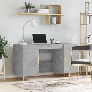 Birou vidaXL, 140x50x75 cm, lemn compozit, gri beton
