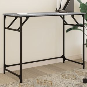 Birou vidaXL, 100x45x76 cm lemn/otel, vopsit electrostatic, gri sonoma