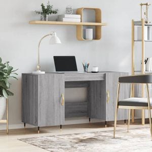 Birou vidaXL, 140x50x75 cm, lemn compozit, gri sonoma