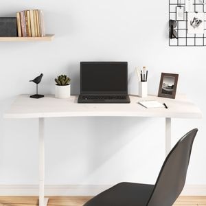 Blat de birou vidaXL, 110x60x2.5cm, lemn masiv de pin, alb
