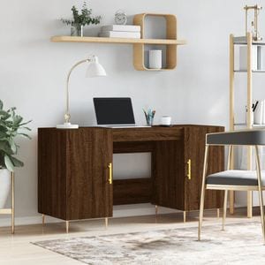 Birou vidaXL, 140x50x75 cm, lemn compozit, stejar maro