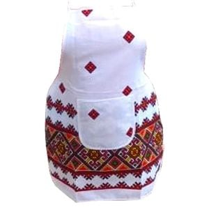 Sort de bucatarie din bumbac 100% HouseXL Casa Gino, cu buzunar, marime universala, cordon de prindere lung, Motive traditionale clasic