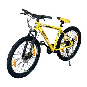 Bicicleta PROCART Ninety ONE Viper, roata 26", frane pe disc, schimbator Shimano, 21 de viteze, suspensie fata, cadru otel, galben