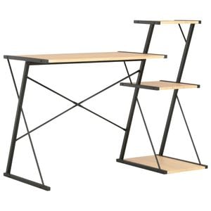Birou cu raft vidaXL, 116x50x93 cm, negru si stejar