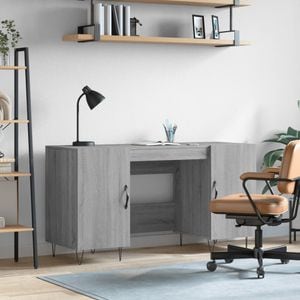 Birou vidaXL, 140x50x75 cm, lemn compozit, gri sonoma