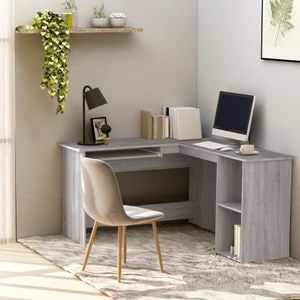 Birou de colt vidaXL, gri sonoma, 120x140x75 cm, lemn prelucrat