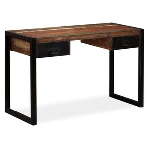 Birou cu 2 sertare vidaXL, 120 x 50 x 76 cm, lemn masiv reciclat