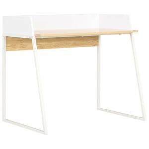 Birou vidaXL, alb/stejar, 90 x 60 x 88 cm