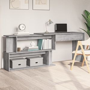 Birou de colt vidaXL, gri sonoma, 200x50x76 cm, lemn prelucrat