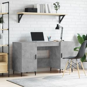 Birou vidaXL, gri beton, 140x50x75 cm, lemn compozit