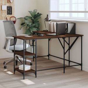 Birou vidaXL, 139x139x75 cm, lemn prelucrat, stejar maro