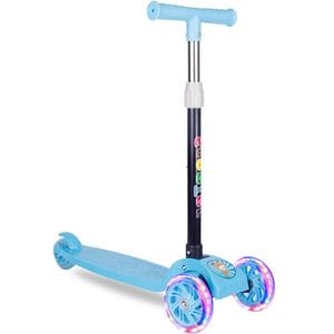 Trotineta pliabila PROCART, 3 roti LED, ghidon ajustabil, sarcina maxima 45 kg, albastra