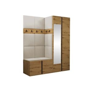 Cuier Hol Luca 1, artisan cu tapiterie bej, 188 x 158 x 46 cm