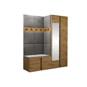 Cuier Hol Luca 1, artisan cu tapiterie gri inchis, 188 x 158 x 46 cm
