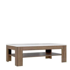 Masuta de cafea HOM'IN, 120x43x75 cm, alb/maro