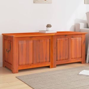 Cufar de depozitare cu capac vidaXL, lemn masiv de acacia, 150x55x57 cm, maro