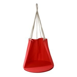 Hamac, tip scaun, confectionat din bumbac si poliester, cu structura metalica, sezut rotund, 60 x 133 cm, rosu