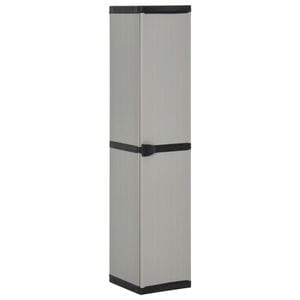 Dulap depozitare gradina vidaXL, 3 rafturi, gri/negru, 34x40x168 cm