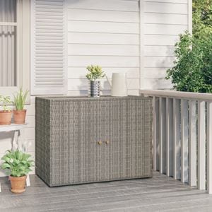 Dulap depozitare gradina VIDAXL, poliratan, 100 x 55.5 x 80 cm, gri