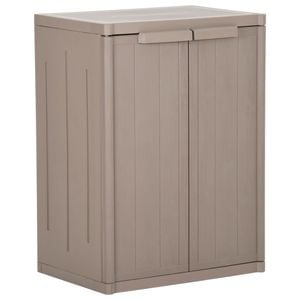 Dulap depozitare gradina vidaXL, maro, 65x45x88 cm, PP aspect lemn