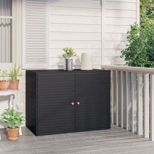 Dulap depozitare gradina VIDAXL, poliratan, 100 x 55.5 x 80 cm, negru