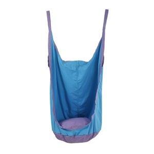 Hamac suspendat, pentru copii, tip scaun, model maimuta, greutatea maxima 70 kg, 75 x 55 x 150 cm, albastru si mov