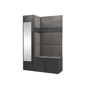 Cuier Hol Luca 5, grafit cu tapiterie gri deschis, 188 x 124 x 46 cm