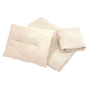 Lenjerie patut din muselina dubla Kidizi Ivory, 120x60 cm, include cearceaf, perna, husa pilota si pilota, bumbac 100%