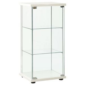 Dulap depozitare, 42.5x36.5x86 cm, sticla securizata, alb