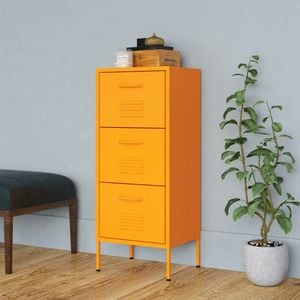 Dulap de depozitare, 42.5x35x101.5 cm, otel, galben mustar
