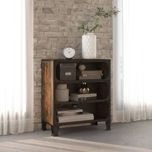 Dulap de depozitare, 72x36x82 cm, metal si MDF, maro rustic