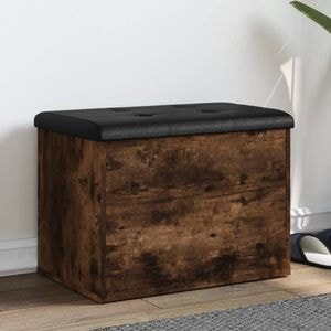 Banca de depozitare vidaXL, 62x42x45 cm lemn prelucrat, stejar fumuriu
