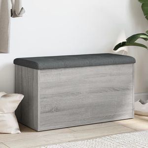 Banca de depozitare vidaXL, 82x42x45 cm, lemn prelucrat, gri sonoma