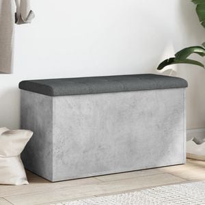 Banca de depozitare vidaXL, 82x42x45 cm, lemn prelucrat, gri beton