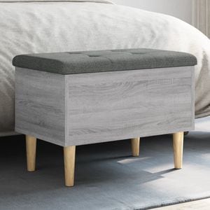 Banca de depozitare vidaXL, 62x42x46 cm, lemn prelucrat, gri sonoma