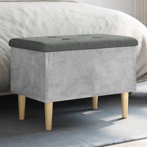 Banca de depozitare vidaXL, 62x42x46 cm, lemn prelucrat, gri beton