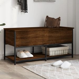 Banca de depozitare vidaXL, 100x42.5x47cm, lemn prelucrat, stejar maro