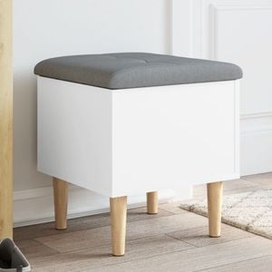 Banca de depozitare vidaXL, alb, 42x42x46 cm, lemn prelucrat