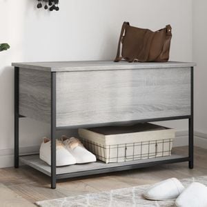 Banca de depozitare vidaXL, 70x42.5x47 cm, lemn prelucrat, gri sonoma