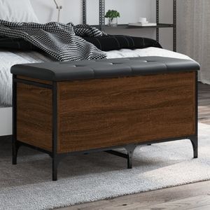 Banca de depozitare vidaXL, 82x42x45 cm, lemn prelucrat, stejar maro