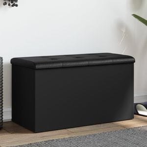 Banca de depozitare vidaXL, 82x42x45 cm, lemn prelucrat, negru