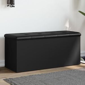 Banca de depozitare vidaXL, 102x42x45 cm, lemn prelucrat, negru