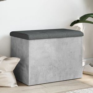 Banca de depozitare vidaXL, 62x42x45 cm, lemn prelucrat, gri beton