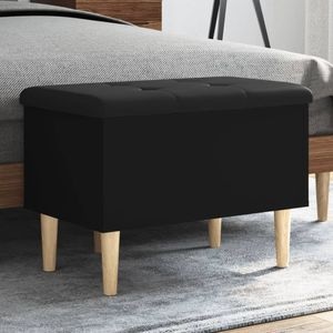 Banca de depozitare vidaXL, 62x42x46 cm, lemn prelucrat, negru