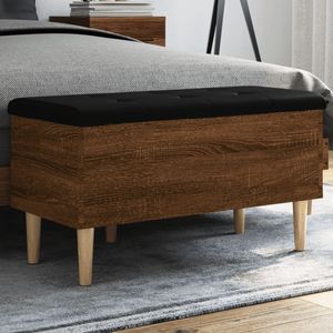 Banca de depozitare vidaXL, 82x42x46 cm, lemn prelucrat, stejar maro