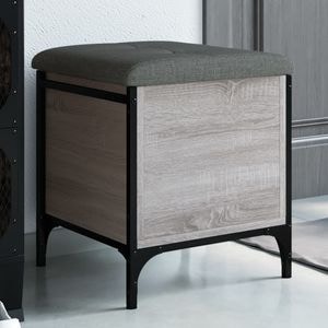 Banca de depozitare vidaXL, 42x42x45 cm, lemn prelucrat, gri sonoma